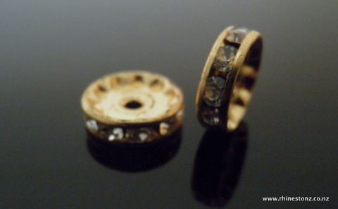 Preciosa Diamante Rondelle Gold/Crystal 12mm