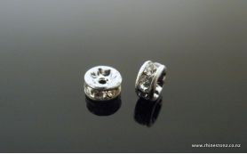 Preciosa Diamante Rondelle Silver/Crystal 4.5mm
